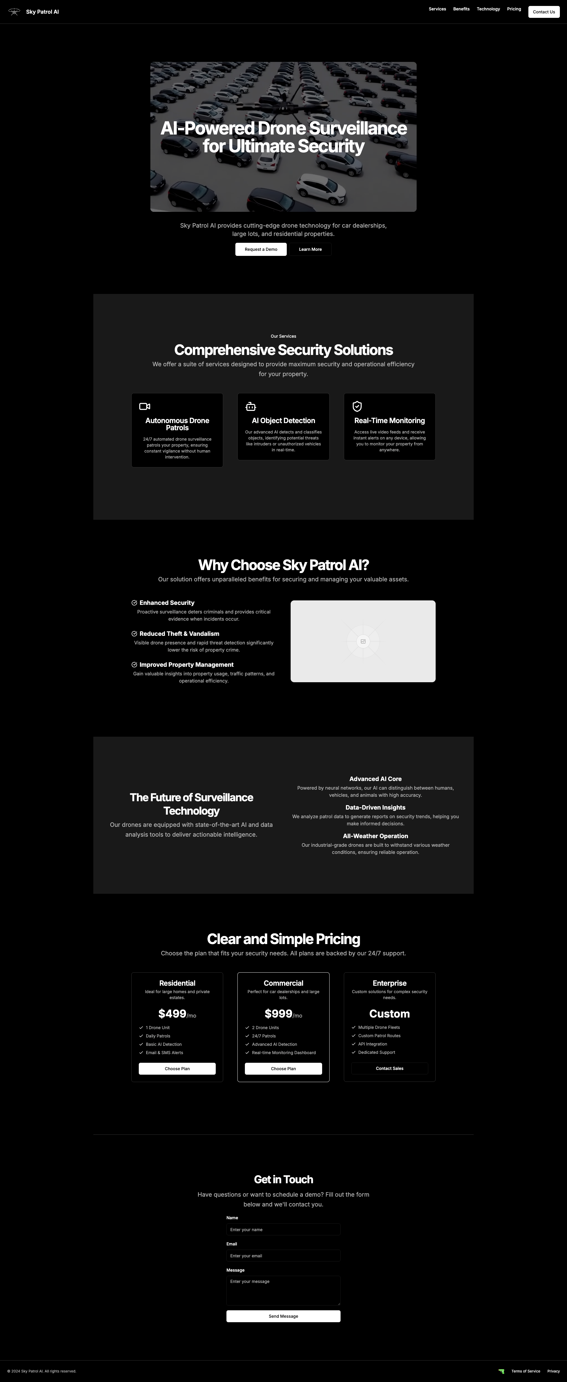 Sky Patrol AI Landing Page